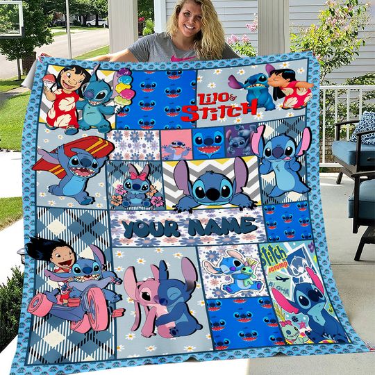 Personalized Stitch Blanket Lilo Stitch Blanket Stitch Birthday Gifts Disneyland Stitch Christmas Gifts