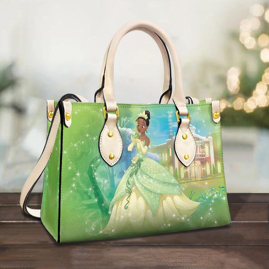 Personalized The Princess And The Frog Leather Handbag, Tiana Princess Bag Gift