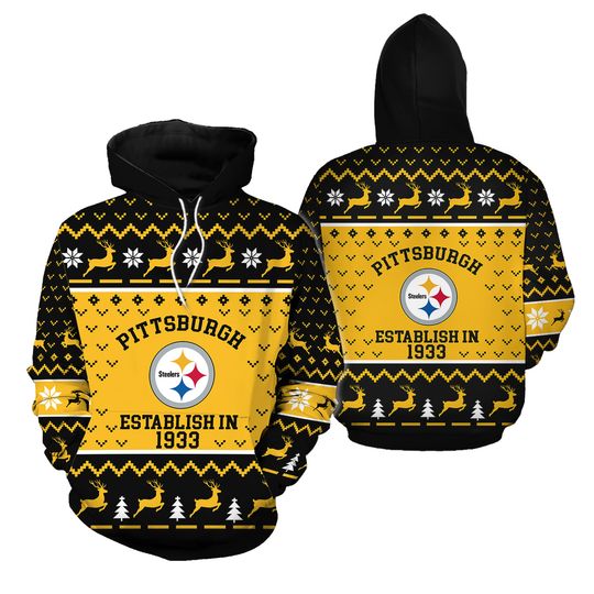 Pittsburgh Steeler Men's Pullover Hoodie Sweatshirt Workout Gym Jogging Jacket