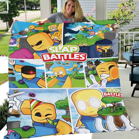Slap Battles Roblox Blanket, Soft, Cozy Fleece Blanket, Must Have for Fans, Game Scenes,  Gamer Nursery Gift Birthday