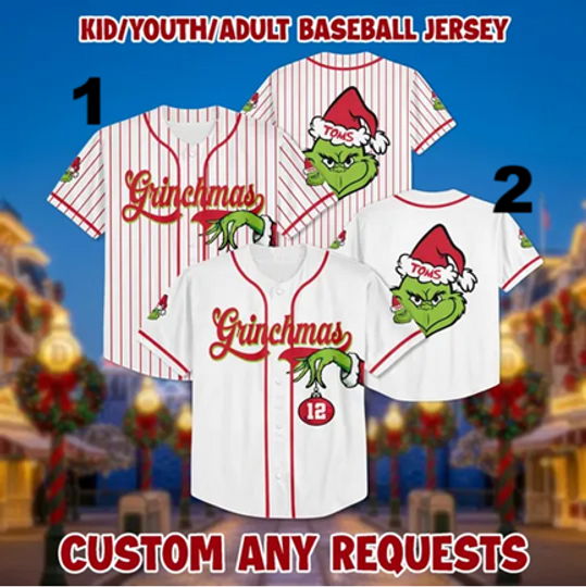 Personalized Grin Baseball Jersey: Christmas Birthday Gift