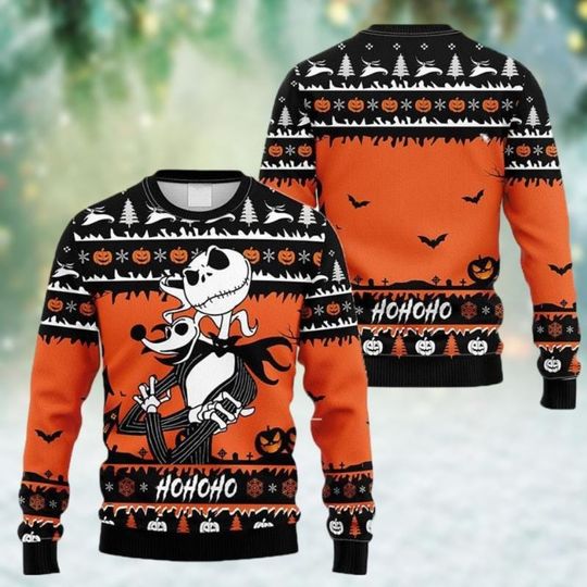 Discover Jack Skellington Xmas Sweater, Nightmare Before Christmas Ugly Sweater, Horror Characters Sweater, Sweater For Men, Christmas Gift
