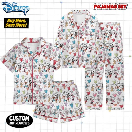Discover Mickey and Friends Signatures Pajamas, Disney Balloon Pajamas