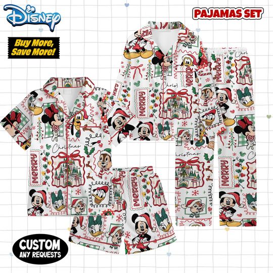 Discover Disney Santa Mickey And Friends Pajamas Set,Mickey Mouse Xmas Christmas Pajamas Adult