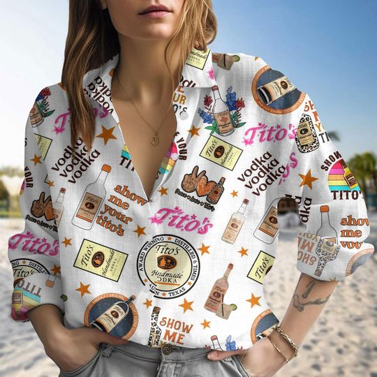 Discover Tito's Handmade Vodka Blouse Shirt, Vodka Casual Shirt, Tito Women Shirt, Gift For Alcoholic, Tito's Fan Shirt, Gift For Her