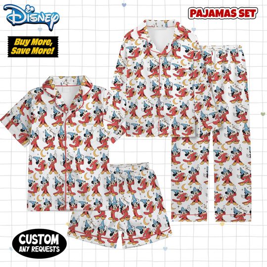 Discover Walt Disney Fantasia Mickey Watercolor Pajamas, Fantasia Mickey Pajamas, Disneyland Family Matching Pajamas
