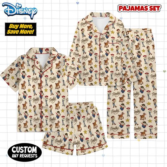 Discover Toy Story Group Matching Family Pajamas Set, Tory Story Characters Pajamas, Woody Buzz Lightyear Shirt, Magic Kingdom Shirt, Disney Pjs