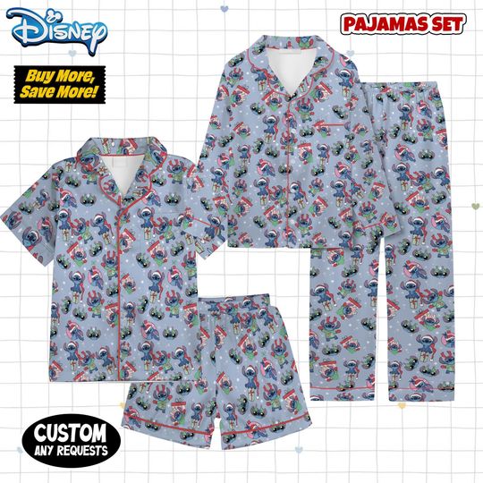 Discover Retro Stitch Christmas Pajamas, Disney Christmas Pajamas, Stitch Pajasma, Disney Stitch Christmas Pajamas