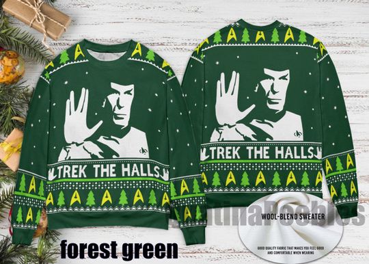 Discover startrek2020 Ugly Christmas Sweater  Trek The Halls Holiday Pullover, Starfleet Badge, Geek Winter Gift For Men Women, Christmas Ugly Sweater
