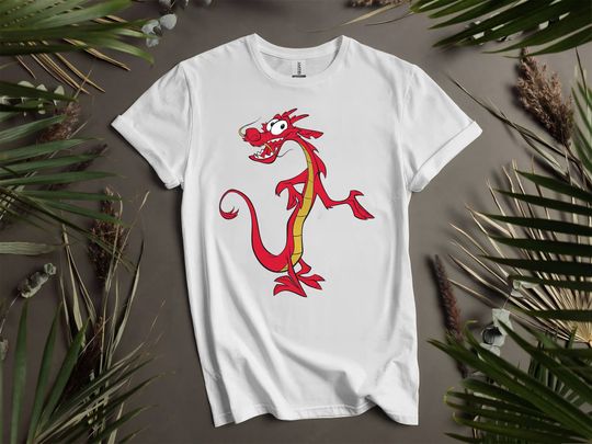 Discover Disney Mulan Characters Mushu Dragon Pose Custom T-Shirts for Men, Women, and Kids - Sizes S to 5XL | Ladies' T-Shirts Available K474
