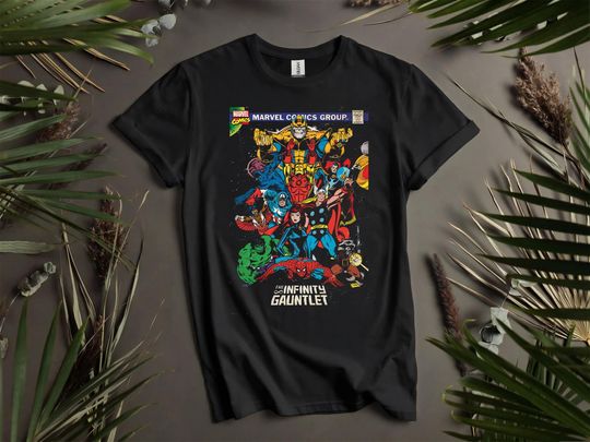 Discover The Infinity Gauntlet Poster Custom T-Shirts for Men, Women, and Kids - Sizes S to 5XL | Ladies' T-Shirts Available L183