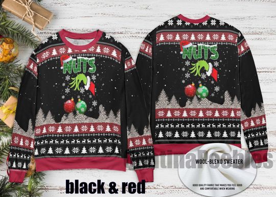 Nuts Ugly Christmas Sweater, Hand Chest Sweater Shirt, Chest Nuts Couples Sweater, Xmas Sweater, Christmas Gift For Men Women Kid