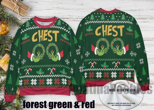 Chest Nuts Ugly Christmas Sweater, Hand Chest Sweater Shirt, Chest Nuts Couples Sweater, Xmas Sweater, Christmas Gift For Men Women Kid