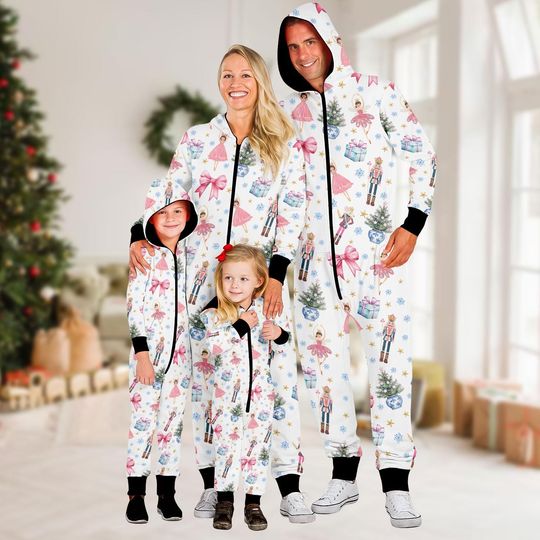 Nutcracker Family Christmas Onesie Pajamas, Ballet Gift Matching Holiday Jumpsuit, Funny Nutcracker Onesie Jumpsuit, Xmas Outfit