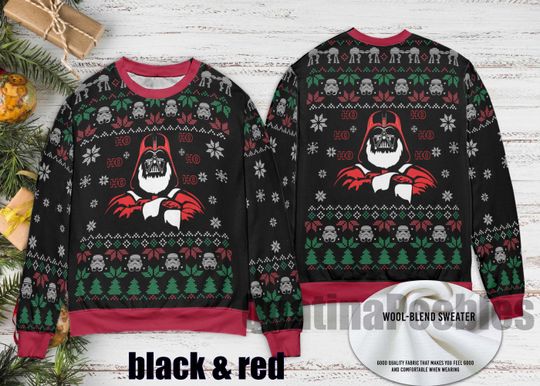 Discover Santa Vader Ho Ho Ho Merry Christmas Ugly Sweater, Santa Vader  Holiday Pullover, Geek Winter Gift For Men Women, Christmas Ugly Sweater