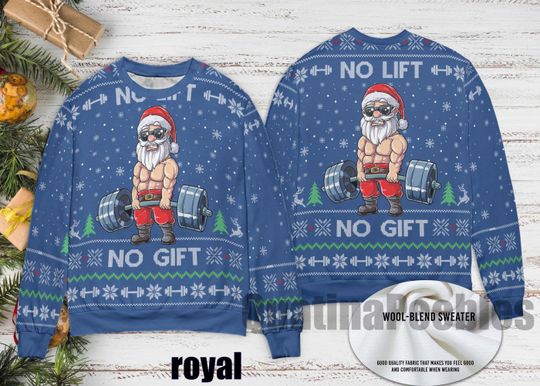 Discover Santa Swoleman Ugly Christmas Sweater, Santa Christmas Ugly Sweater Shirt, Family Matching Outfit, Santa Christmas Gift Dad