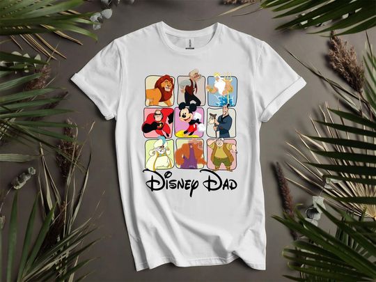 Discover Disney Dad T-Shirt with Disney Characters – Father's Day Tee for Men, Women, Kids