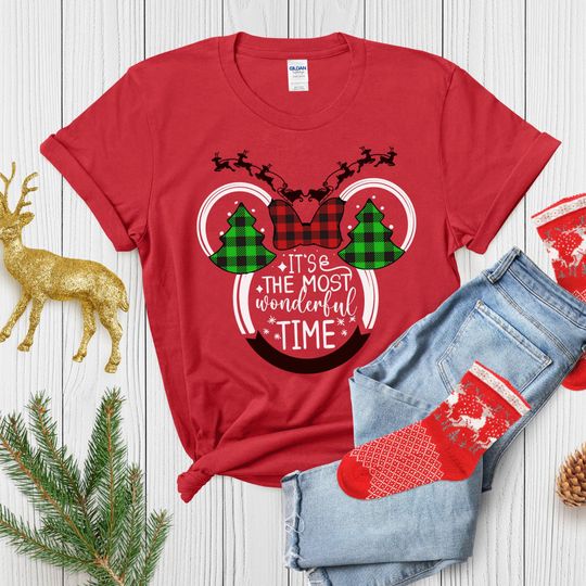 Discover Vintage It's The Most Wonderful Time Disney Christmas Shirt, Cartoon Mickey and Friends Christmas Party 2025, Mickey & Friends WDW