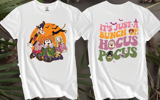 Discover Double Sided Minnie Daisy Clarabelle Hocus Pocus T-Shirt for Men, Women, and Kids