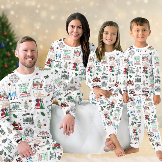 Discover White Christmas Matching Family Pajamas Set, White Christmas Song Pajamas, 90s Movie Christmas Pajamas, Xmas Party Shirt,Christmas Gift