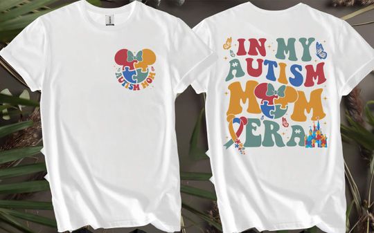 Discover 2-sided Vintage In my Autism Mama Era Custom T-Shirts for Men, Women, and Kids - Sizes S to 5XL | Ladies' T-Shirts Available AB115-2