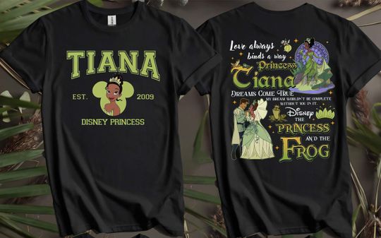 Discover Double Sided Tiana Princess Dream Come True T-Shirts for Men, Women, and Kids