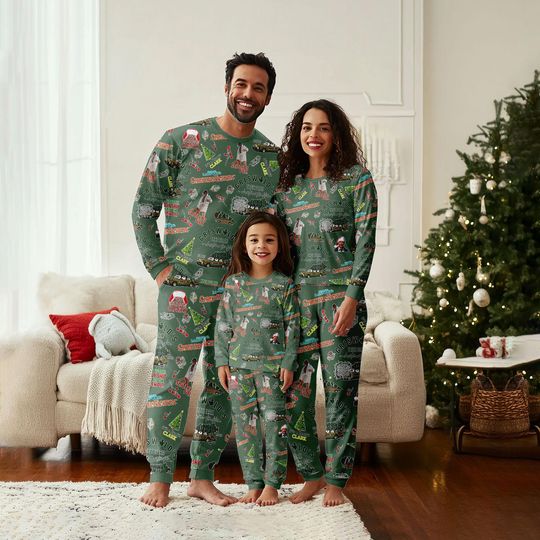 Clark Griswold Matching Family Pajamas Set, Griswold's Tree Farm A Christmas Tradition Pajamas, National Lampoon's Christmas Pajamas