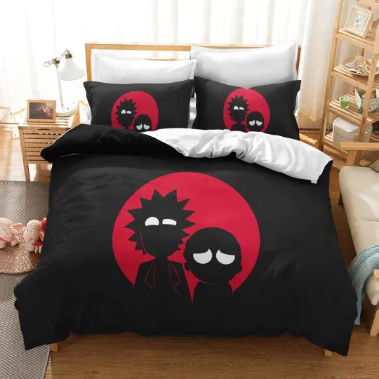 Rick And Rickandmorty Black Style Bedding Set