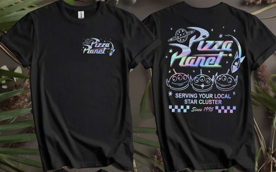 Discover Double Sided Pizza Planet Aliens T-Shirt - Toy Story 3, Unisex
