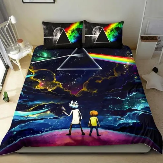 Rick And Rickandmorty Lovers - The Dark Side Of The Moon Bedding Set