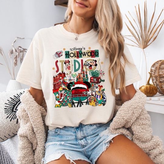 Discover Vintage Magical Movie Studios Tee Disney Christmas Shirt, Cartoon Mickey Friends Christmas Party 2025, Mickey & Friends Tee