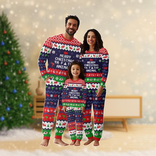 Home Alone Kevin Matching Family Pajamas Set, Merry Christmas Ya Filthy Animal Pajamas, Xmas Movie Sweatshirt And Pants, Xmas Gifts