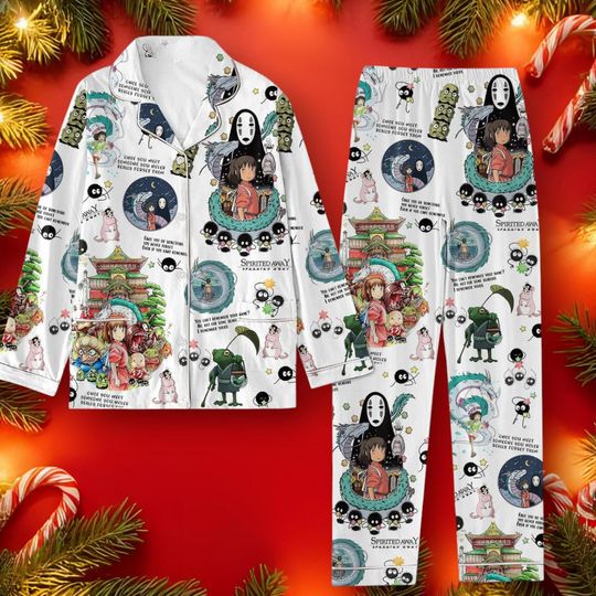Discover Spirit Ghibli Movie Silk Pajamas Set, Pajamas for Adults & Kids, Perfect for Family Matching