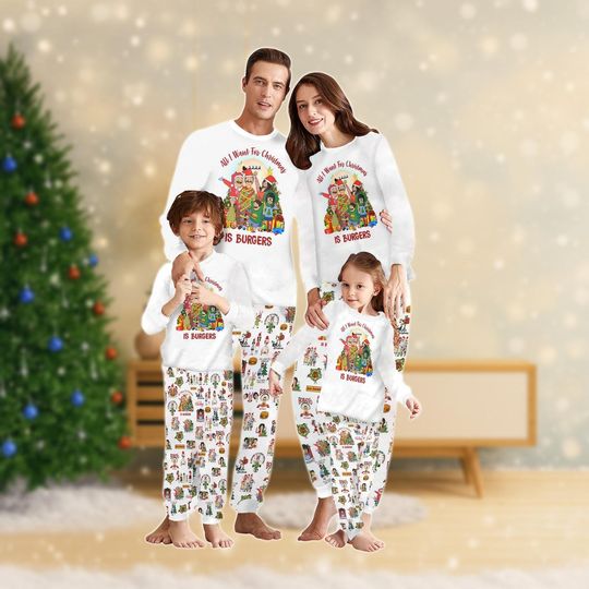 Discover Belcher Family Christmas Pajamas, Bobs Burgers Matching Family Pajamas, Louise Belcher Xmas Pajamas, Tina Belcher Pajamas, Family Gift