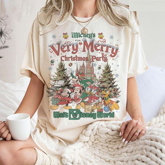 Discover Retro Mickey's Very Merry Christmas Party 2025 Shirt, Mickey & Friends Holiday Shirt, Disneyland Family Xmas Shirt, Group Holiday Trip Gifts