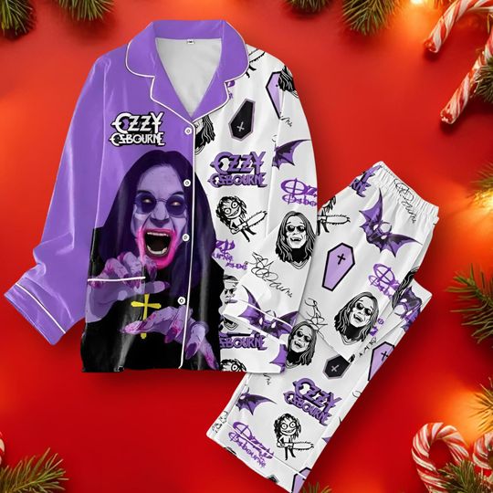 Ozzy Osbourne Madman Celebrating Christmas Pajamas Set, Pajamas for Adults & Kids, Lovely Christmas Gift