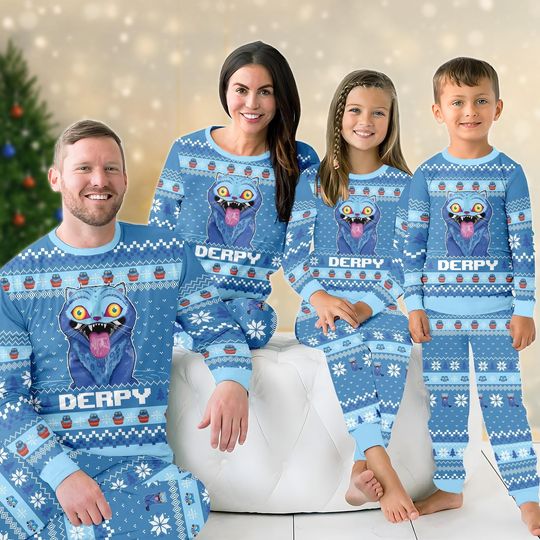 Blue Tiger And Grey Bird Family Pajamas Set, Cute Tiger Matching Holiday Pajamas, Kpop Fans Loungewear, Animal Sweatshirt And Pants