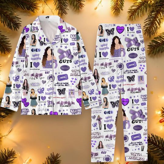 GUTS Olivia Rodrigo Seeing You Tonight Itis a Bad Idea Right Pajamas Set, Pajamas for Adults & Kids, Perfect for Family Matching