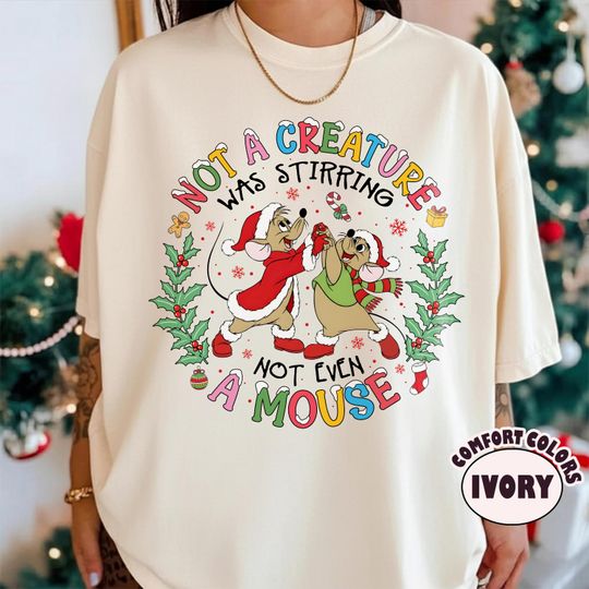 Discover Disney Jaq And Gus Christmas shirt, Disney Cinde Christmas shirt, Disney Christmas Shirt, Disneyland Family Christmas Trip Tee
