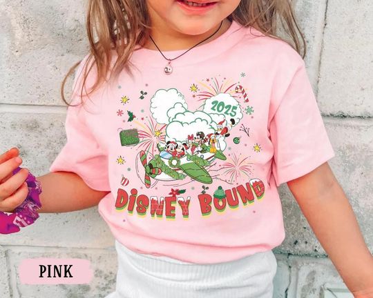 Discover Disney Bound 2025 Christmas Mickey and Friends Plane T-shirt, Disney Christmas Family Trip Gifts, Mickey's Very Merry Christmas Party 2025