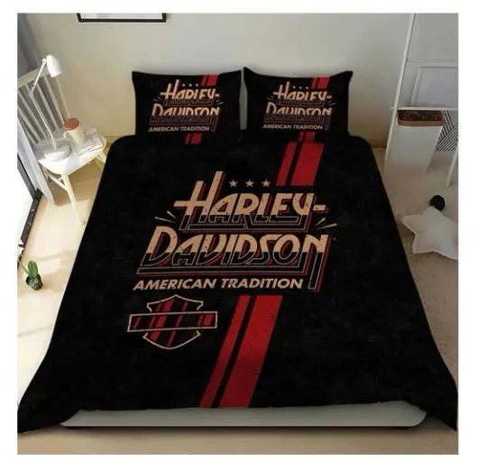 Discover Haarleyy Davidson on Black Theme Full Bedding Set