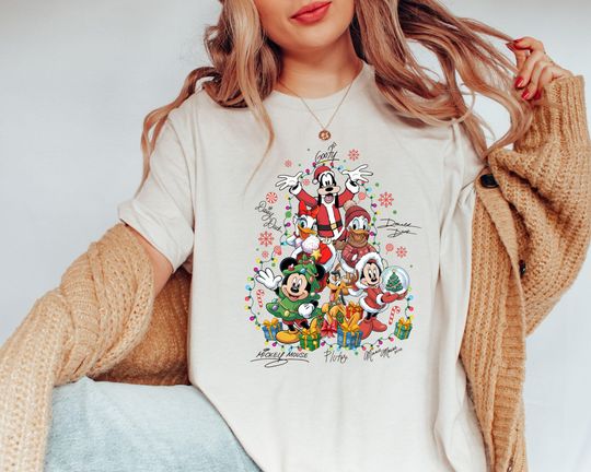 Discover Mickey & Friends Santa Disney Christmas Shirt, Mickey's Very Merry Christmas Party 2025, WDW Disneyland Holiday Family Christmas Sweatshirt