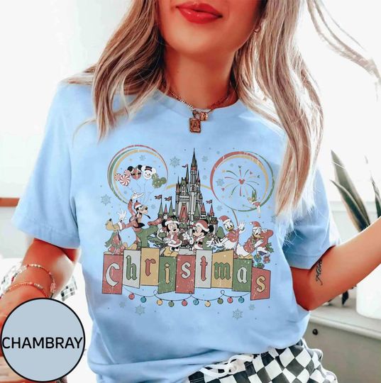 Discover Vintage Walt Disney World Christmas Shirt, Disneyworld Christmas Shirt, Disney Family Christmas Vacation 2025, Retro Disney Christmas Shirt