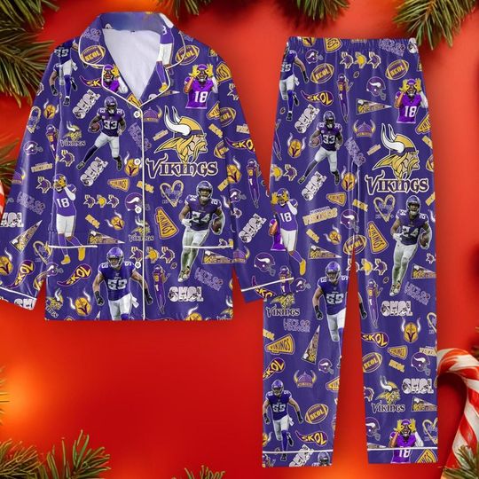 Minnesota Vikings Skol Let is Go Vikings Pajamas Set, Pajamas for Adults & Kids, Gift for Football Fan