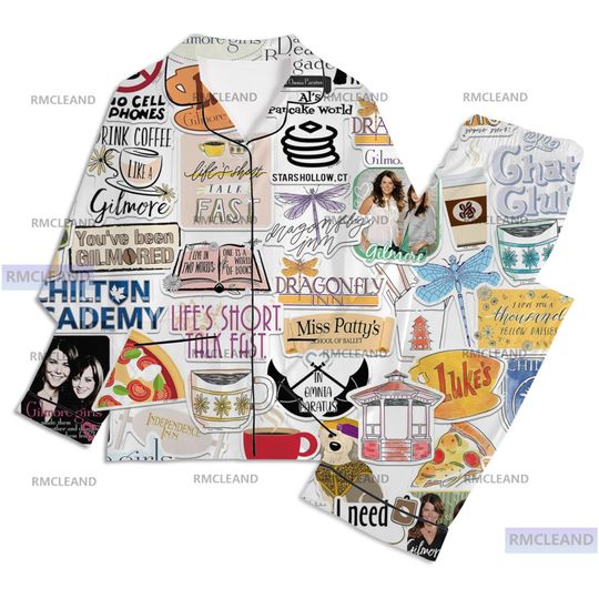 Discover Gilmore Girls Unisex Long Sleeve Silk Pajama Set for Adults