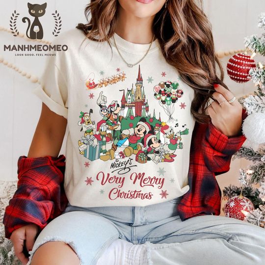 Discover Mickeys Very Merry Christmas Shirt, Disney Christmas Trip Tee, Family Matching Holiday Outfit, Mickey and Friends Xmas Shirt, WDW Xmas Tee