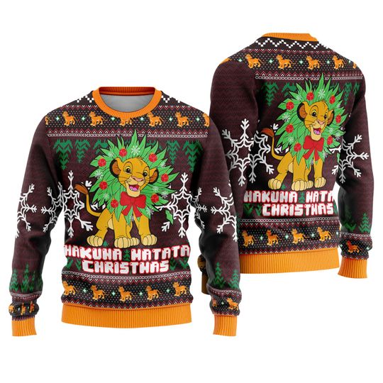 The Lion King Ugly Christmas Sweatshirt, Simba The Lion King Ugly Sweater