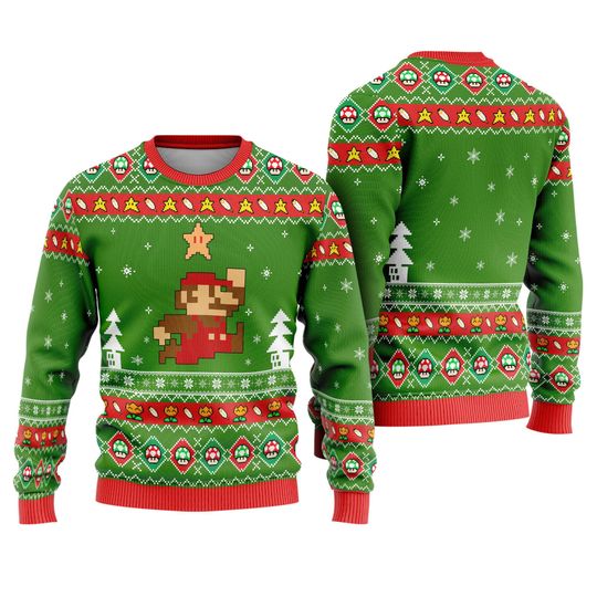 Discover Super Mario Ugly Christmas Sweater, Christmas Gifts,Super Mario Bros Ugly Sweater