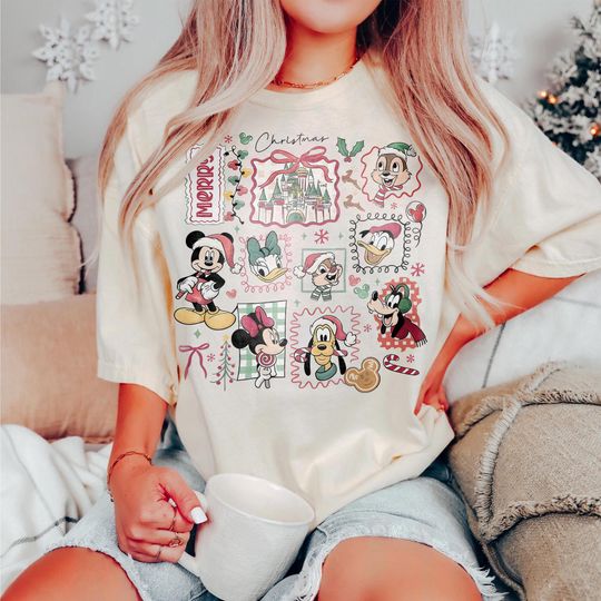 Discover Retro Mickey & Friends Christmas 2025 Shirt  Family Matching  Mickeys Very Merry Christmas Party  Disneyland/Disney World