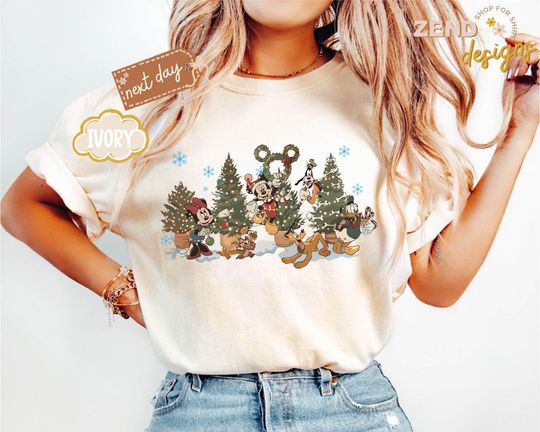 Discover Comfort Colors Vintage Christmas Shirt,Mickey and Friends Shirt,Disney Christmas Shirt,Disney Shirt,Christmas Party 2025 Tee,Vintage Mickey